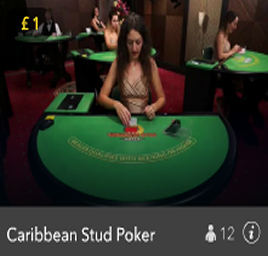 Play live dealer Caribbean Stud Poker online for real money